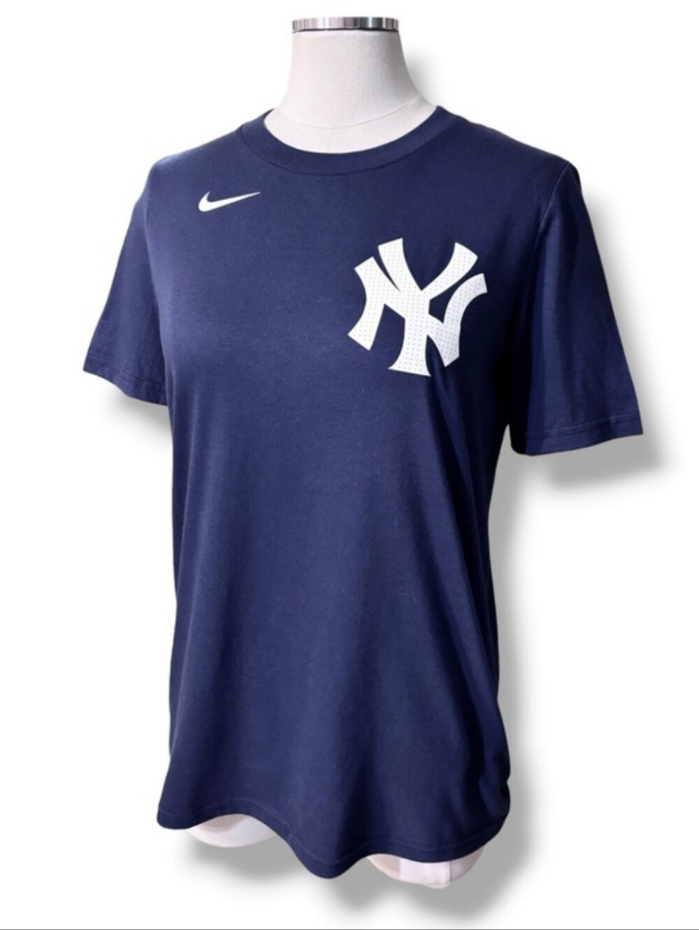 NIKE Blue New York Yankees Crew Neck Legend Fuse Wordmark T-Shirt Size Large